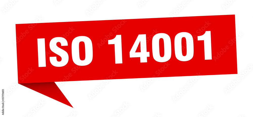 iso 14001 banner. iso 14001 speech bubble. iso 14001 sign