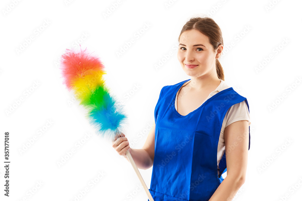 picture of beautiful woman with cleaning sweep picture of beautiful woman with cleaning sweep