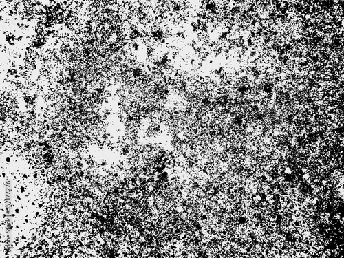 A black and white vector texture of distressed, urban, grungy concrete with aged and weathered damage. Ideal for use as a background texture or for applying grunge effects to your images.