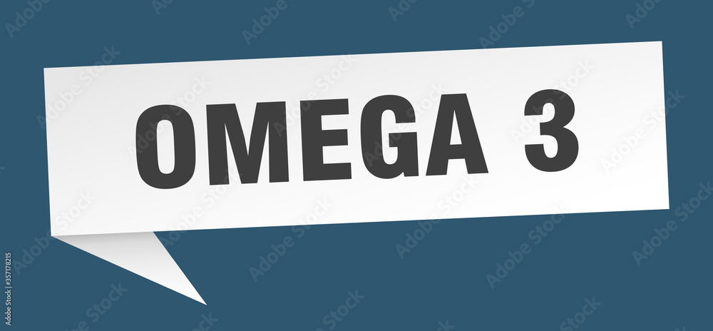 omega 3 banner. omega 3 speech bubble. omega 3 sign