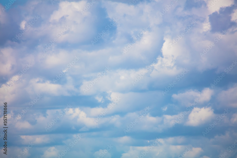 Fototapeta premium Background blue sky with white clouds. Cumulus clouds.