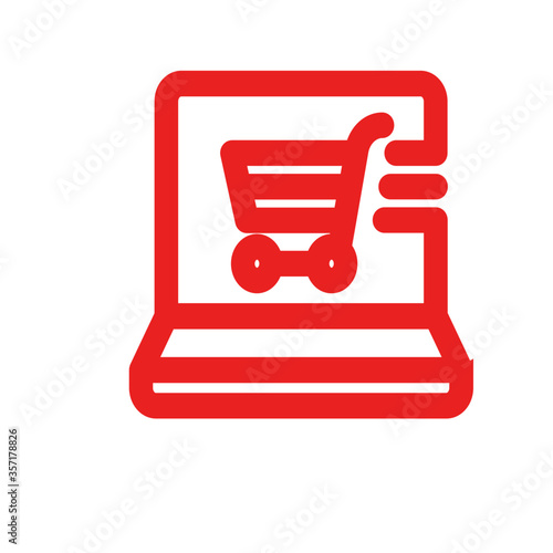 red shopping cart icon