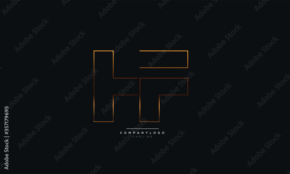 HF Letter Logo Alphabet Design Icon Vector Symbol HF Letter Logo Alphabet Design Icon Vector Symbol