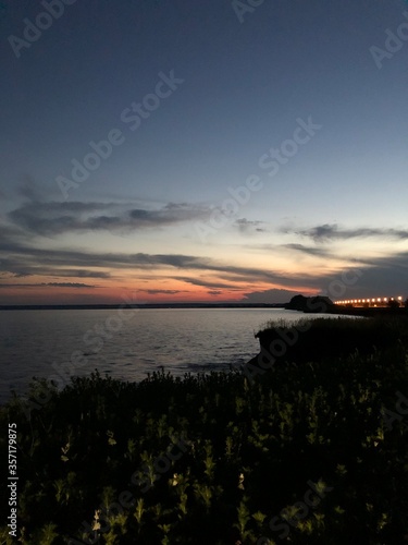 sunset over the river