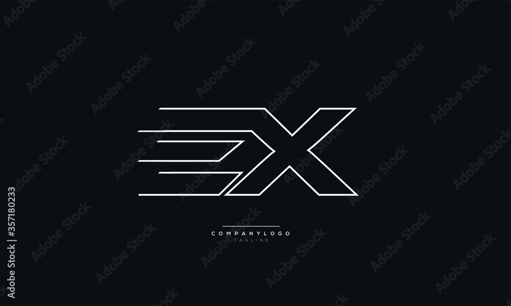 EX Letter Logo Alphabet Design Icon Vector Symbol EX Letter Logo Alphabet Design Icon Vector Symbol