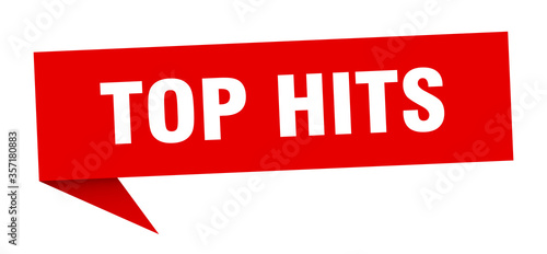 top hits banner. top hits speech bubble. top hits sign