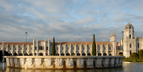  the Jerónimos Monastery is located in Belém. It is in Manueline style. Dedicated by King Manuel I to Vasco da Gama for discovering the route to India.