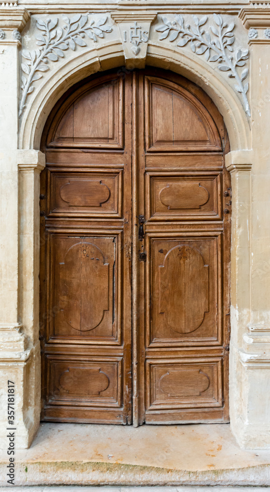 old wooden door in the church old wooden door in the church