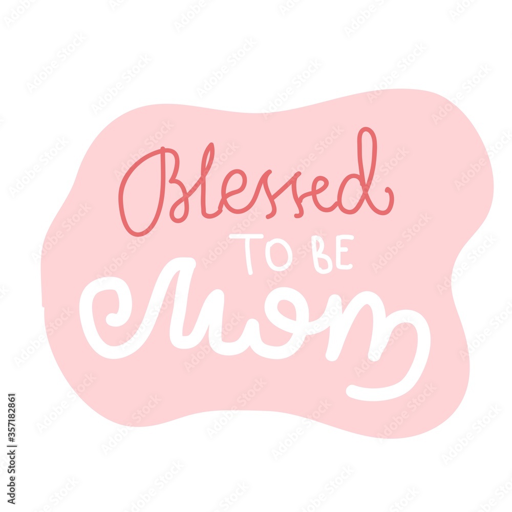Pregnancy Announcement Blessed to be mom. Positive optimistic Lettering. Baby photo album elements. Pink letters isolated on white background. Pregnancy Announcement Blessed to be mom. Positive optimistic Lettering. Baby photo album elements. Pink letters isolated on white background.