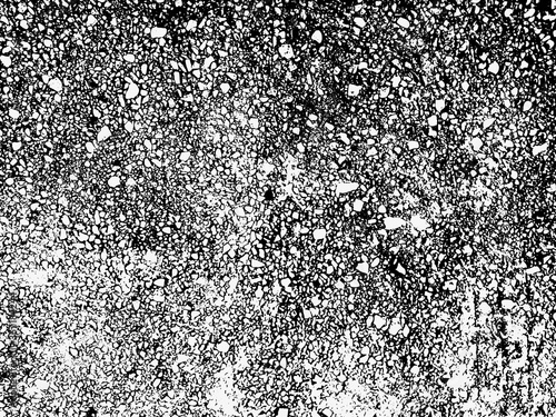 A black and white vector texture of distressed, urban, grungy concrete with aged and weathered damage. Ideal for use as a background texture or for applying grunge effects to your images.