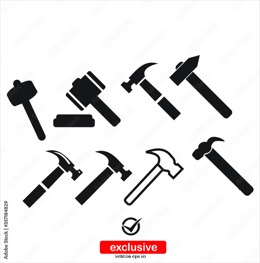 hammer icon.Flat design style vector illustration for graphic and web design. hammer icon.Flat design style vector illustration for graphic and web design.