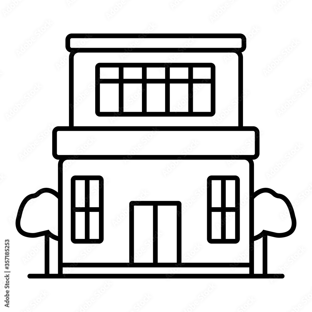 City architecture with tree icon City architecture with tree icon