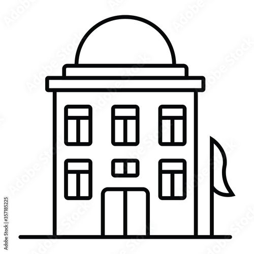 City hall building line icon, outline vector