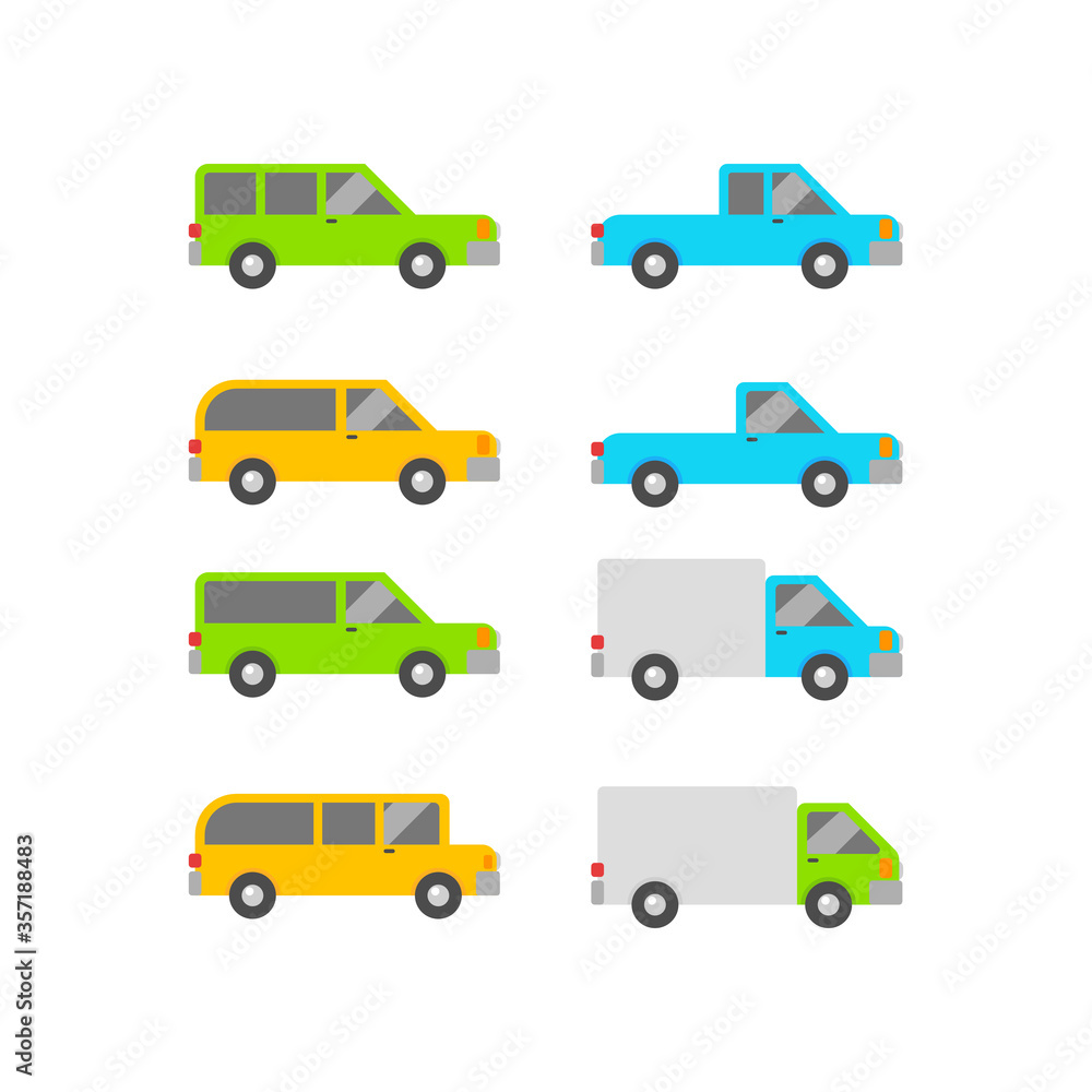 The best car sets icon, illustration vector. Suitable for many purposes.