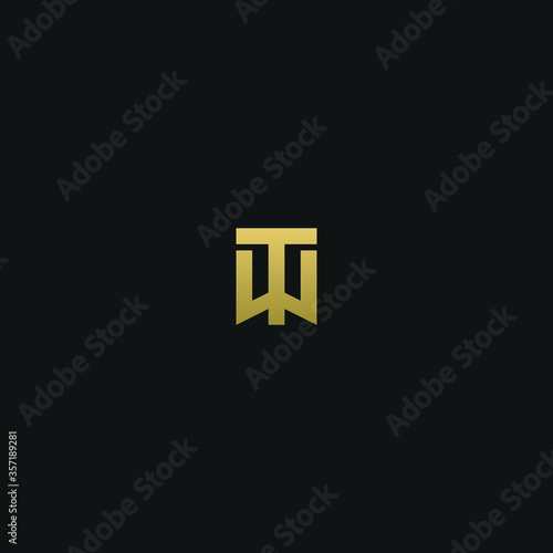 Creative modern elegant trendy unique artistic WT TW W T initial based letter icon logo.