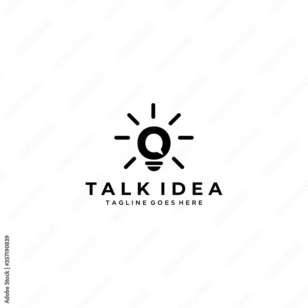 Creative modern smart talk idea vector logo design template
