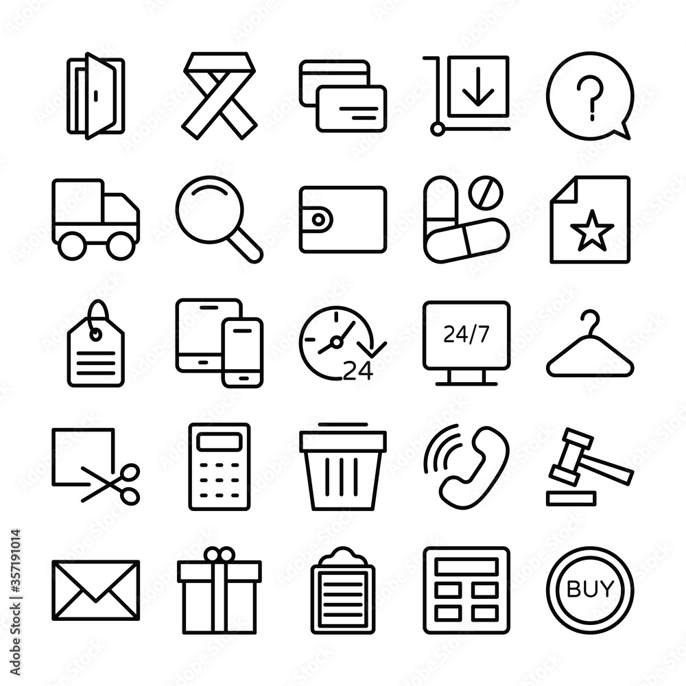 Icons Collection of Shopping and Ecommerce Vector 