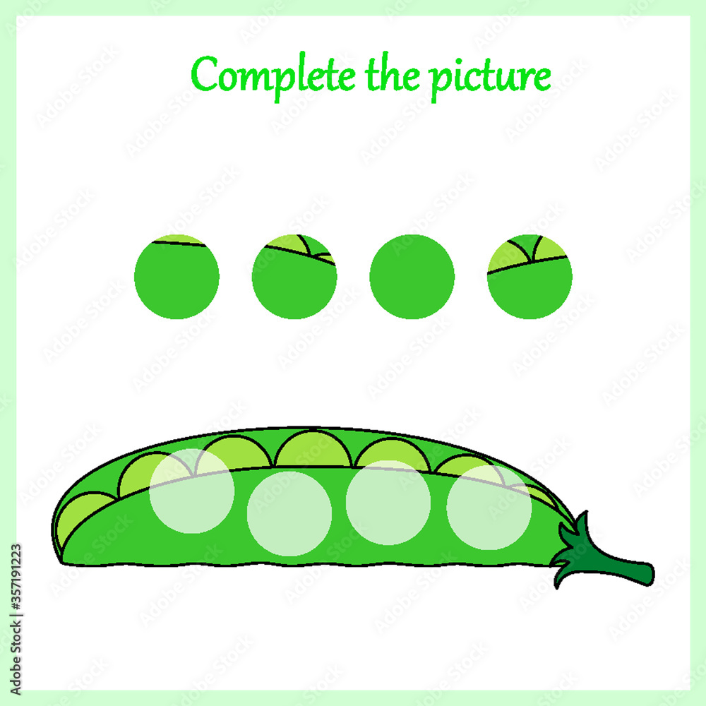 Complete the picture, puzzle task, game for preschool kids. pencil Complete the picture, puzzle task, game for preschool kids. pencil