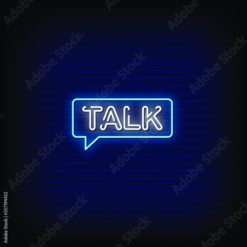 Talk Neon Signs Style Text vector