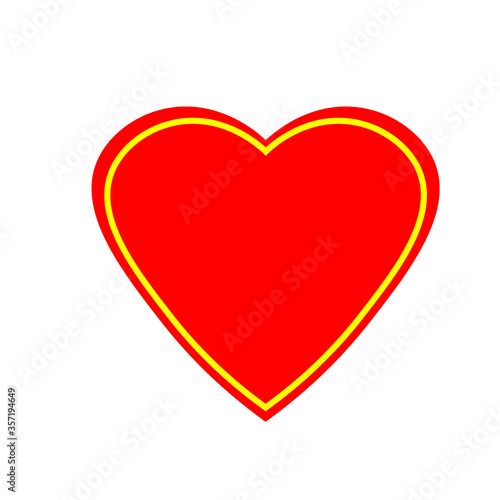 Red heart with yellow
