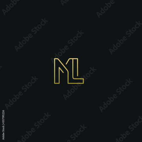 Creative modern elegant trendy unique artistic black and white color ML LM L M initial based letter icon logo.