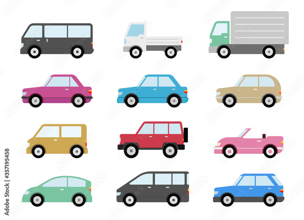 いろいろな乗り物のアイコン(自動車類) いろいろな乗り物のアイコン(自動車類)