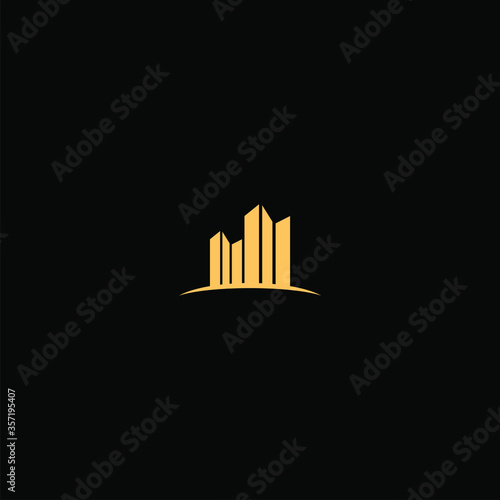 Corporate Finance Resort identity icon. Real Estate Construction Logo design vector template.Commercial office property business center Financial Logotype. 