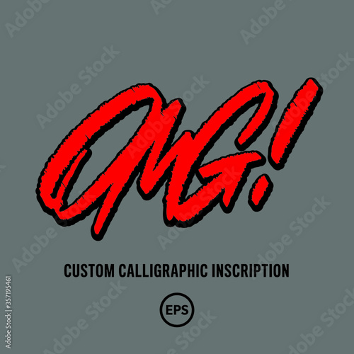 "OMG!" custom calligraphic inscription (ID: 357195461)