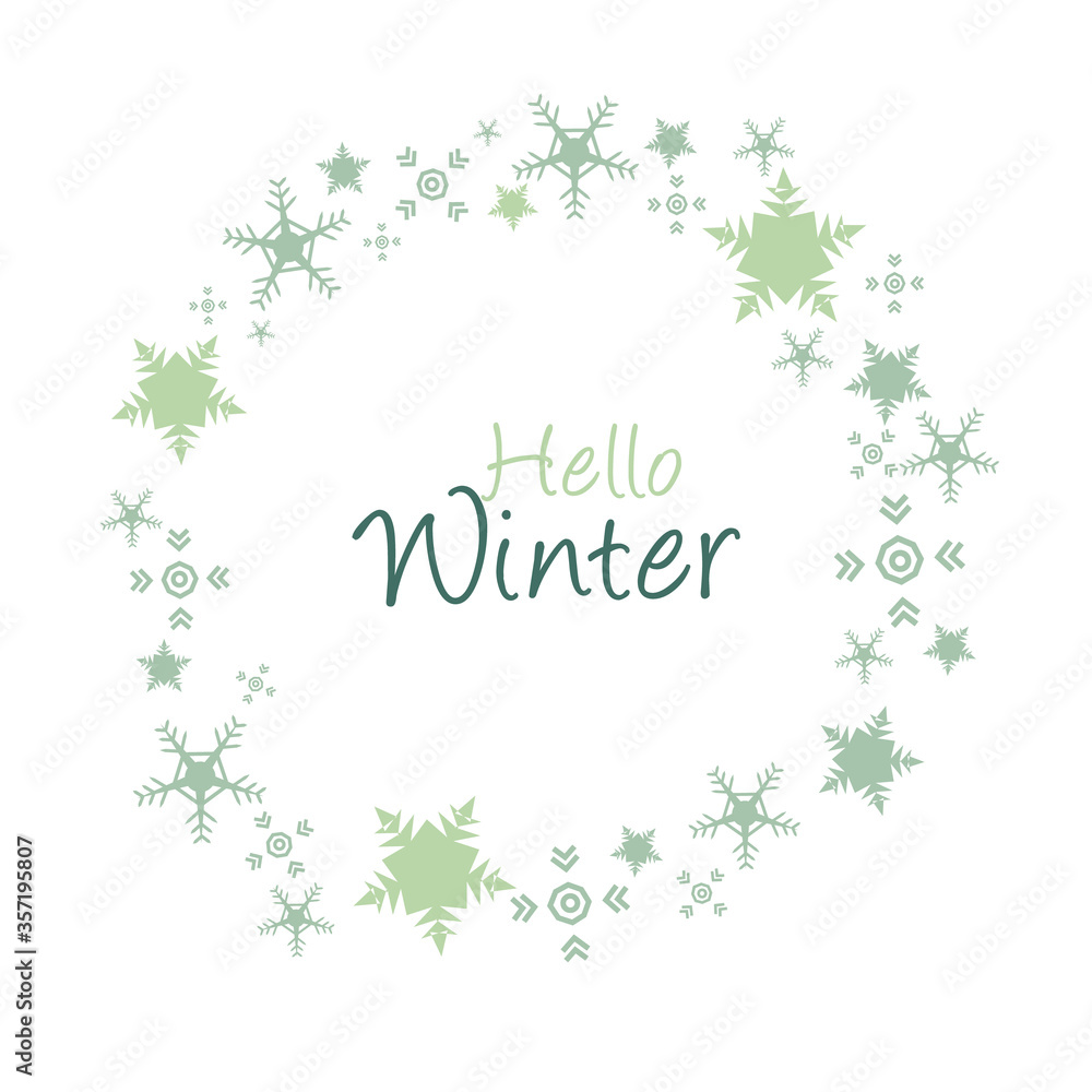 Winter Season Banner with Snowflakes, Branches and Winter Colors Winter Season Banner with Snowflakes, Branches and Winter Colors
