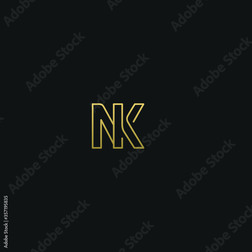 Creative modern elegant trendy unique artistic NK KN K N initial based letter icon logo.