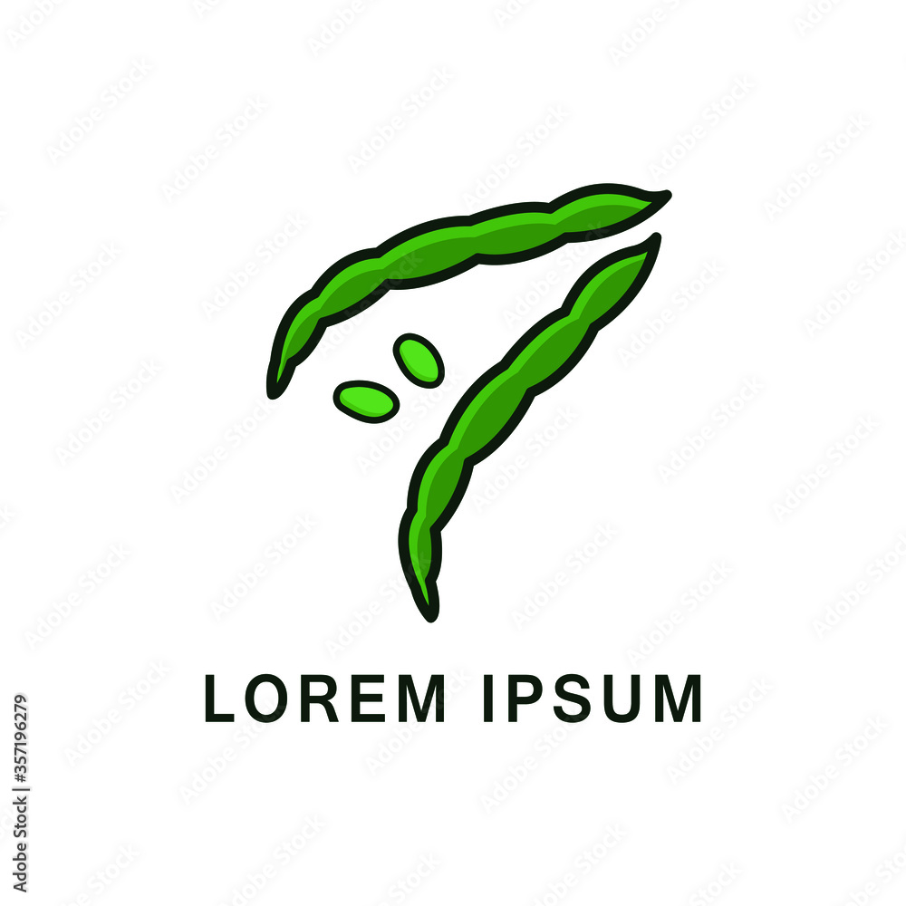 string bean logo vector illustration. snap beans logo icon string bean logo vector illustration. snap beans logo icon