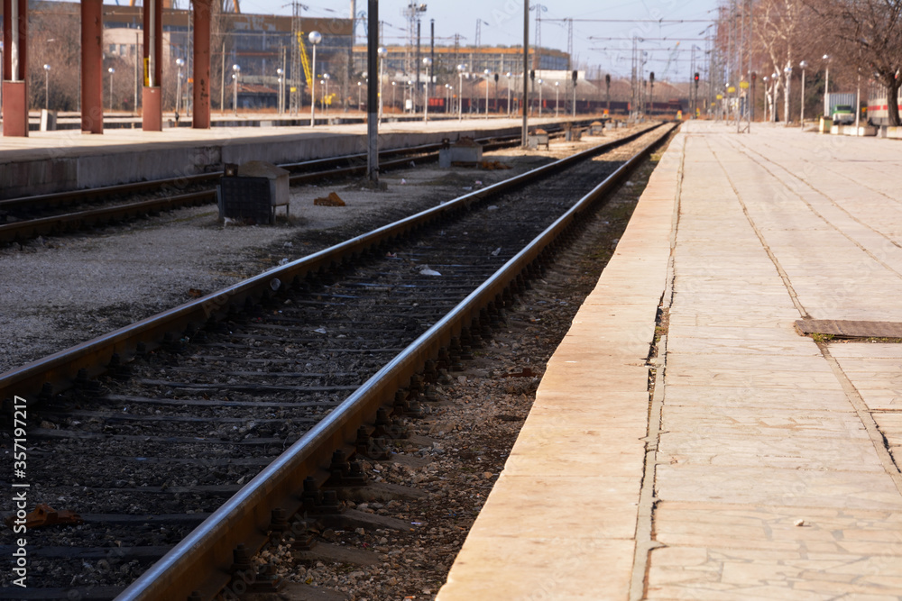 Railway. Bulgaria. Rails, sleepers