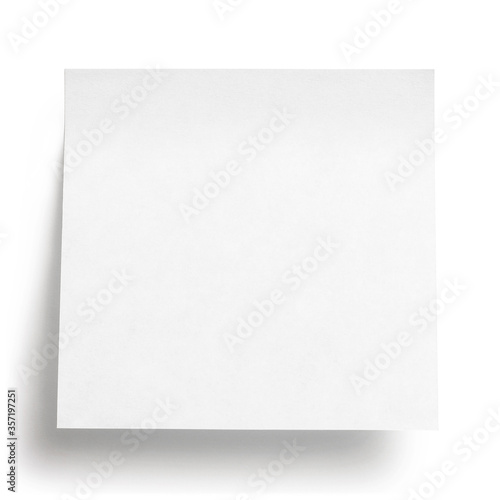 Blank square sticky note, isolated on white background