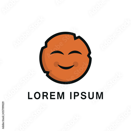 abstract foodstuffs object design logo vector illustration. abstract cute smile face ilustration.