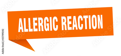 allergic reaction banner. allergic reaction speech bubble. allergic reaction sign