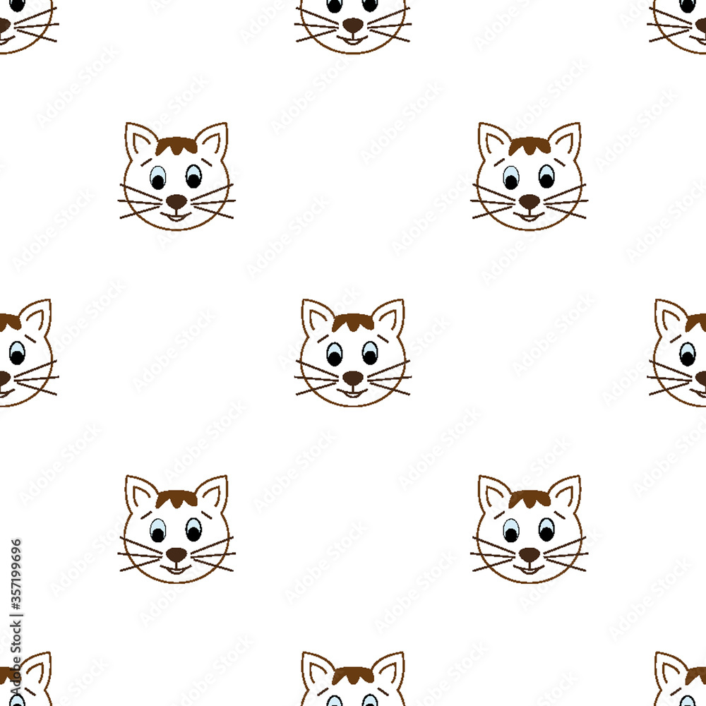 Seamless Pattern Cats.  cartoon cat background. Good for  wallpaper, design for fabric and decor. 