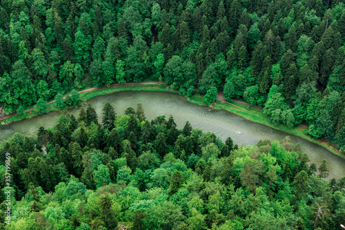 Dunajec river in the Pieniny Mountians  Poland. 