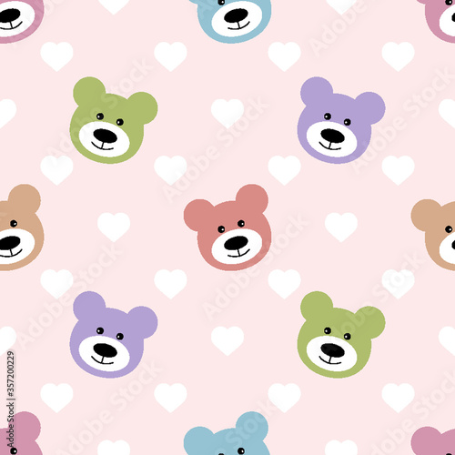 bears Seamless Pattern. cartoon baby bears background. Good for wallpaper, design for fabric and decor. 
