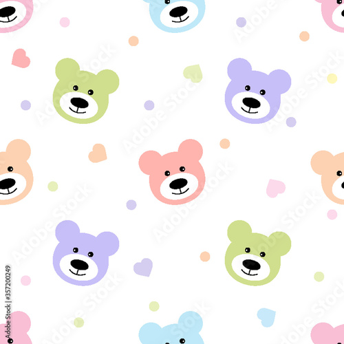 bears  Seamless Pattern.  cartoon baby bears background. Good for  wallpaper, design for fabric and decor. 
