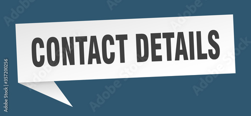 contact details banner. contact details speech bubble. contact details sign