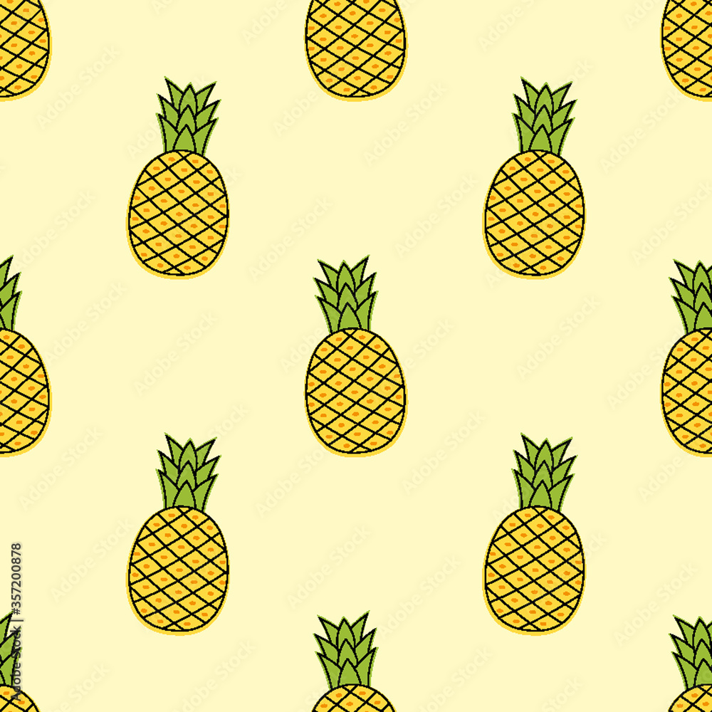 pineapple Seamless pattern. cartoon pineapple background. Good for wallpaper, design for fabric and decor. pineapple Seamless pattern. cartoon pineapple background. Good for wallpaper, design for fabric and decor.