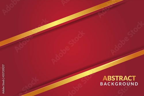 Abstract polygonal pattern luxury red with shiny gold. Background abstract design, elegant red shiny gold background, vector, illustrations