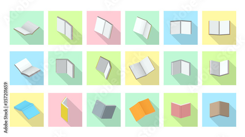 書籍・本 シンプルなベクターアイコンのバリエーション