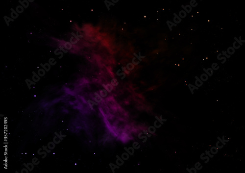 Star field and distant cold space nebula.