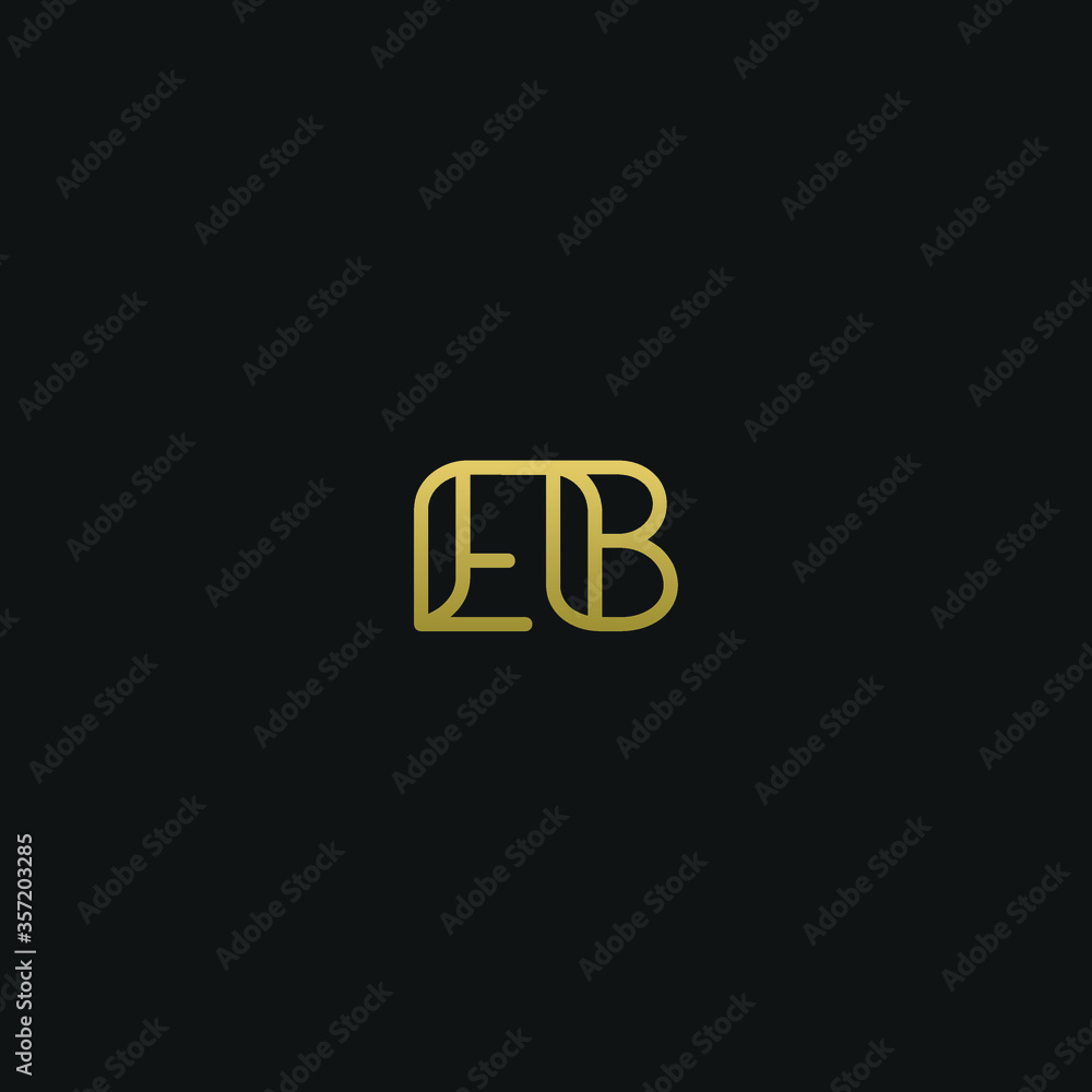 Obraz premium Creative Minimal Geometric style EB BE E B letter icon logo
