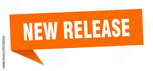 new release banner. new release speech bubble. new release sign