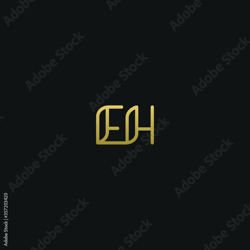 Creative Minimal Geometric style EH HE E H letter icon logo