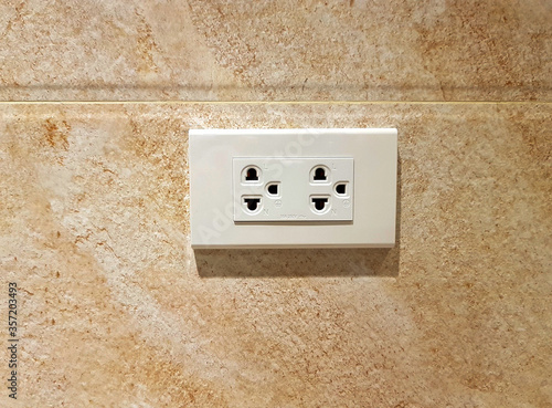 Electrical outlet on new wall.