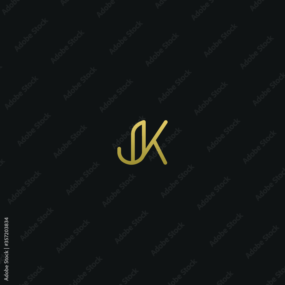 Creative Minimal Geometric style JK KJ J K letter icon logo Creative Minimal Geometric style JK KJ J K letter icon logo