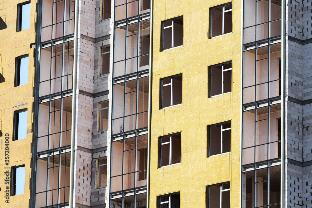 Construction of the building with external insulation Construction of the building with external insulation